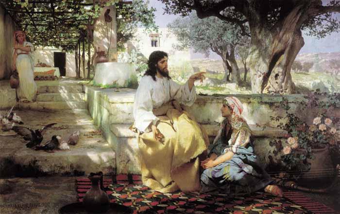 Henryk Siemiradzki Christ with Martha and Maria, oil painting image